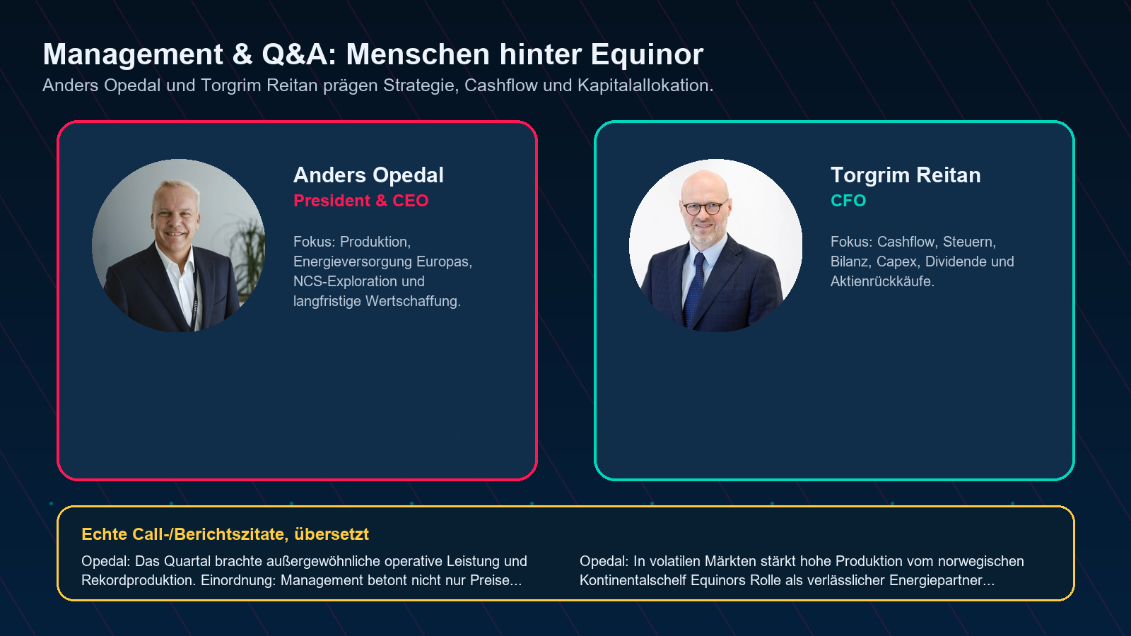Equinor Management und Q&A Q1 2026