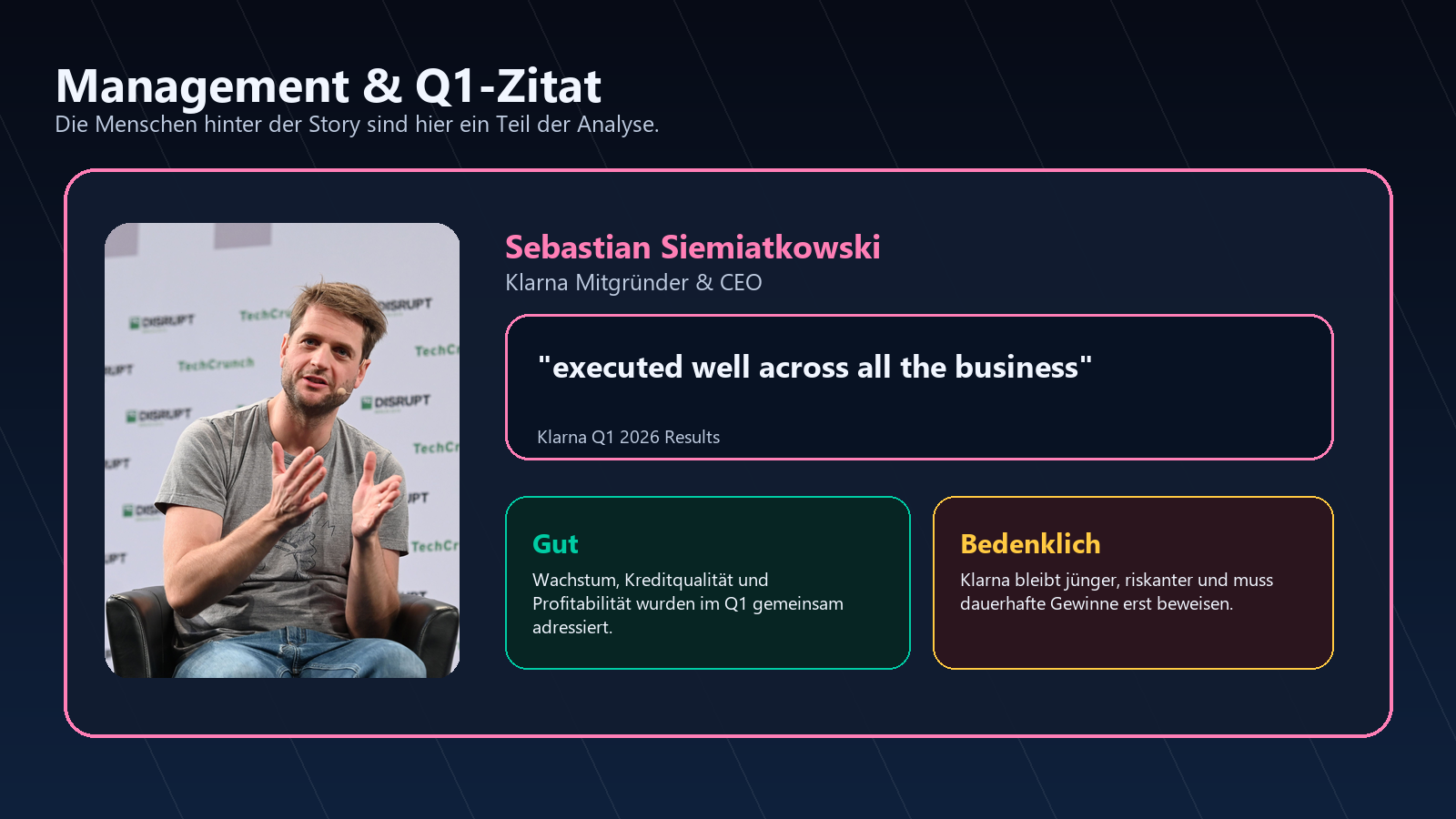 Klarna Management Zitat Sebastian Siemiatkowski
