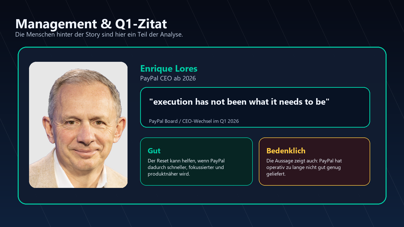PayPal Management Zitat Enrique Lores